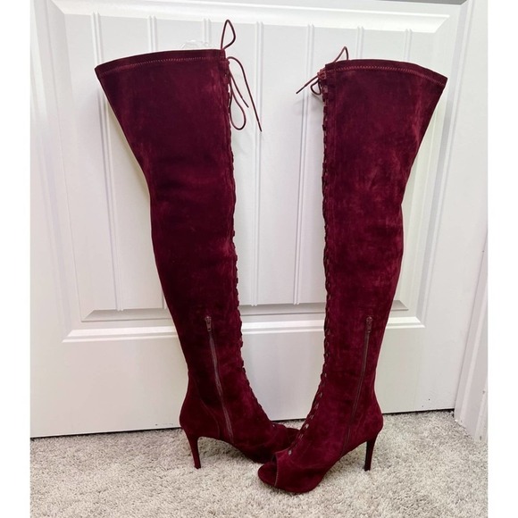 Wild Diva Wine Over the knee boots 8.5     #32 - Picture 4 of 13